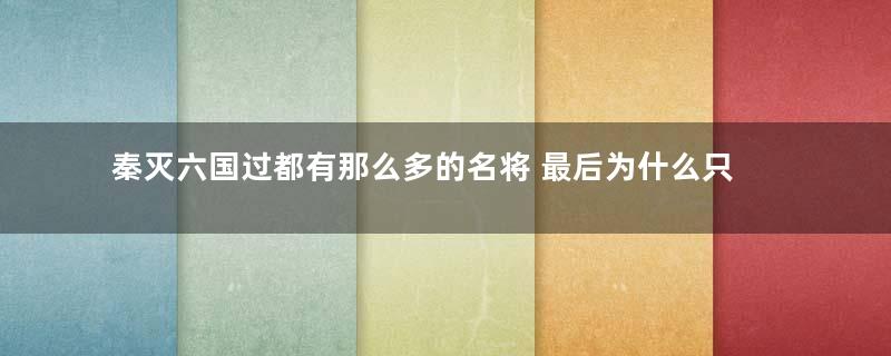 秦灭六国过都有那么多的名将 最后为什么只有章邯对战项羽